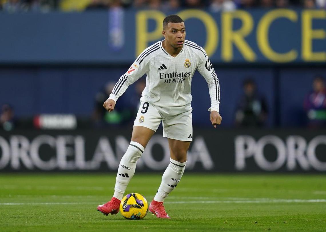 Kylian Mbappe of Real Madrid during the La Liga EA Sports match between Villarreal CF and Real Madrid played at La Ceramica Stadium on March 15, 2025 in Villarreal, Spain. (Photo by Sergio Ruiz / PRESSINPHOTO)