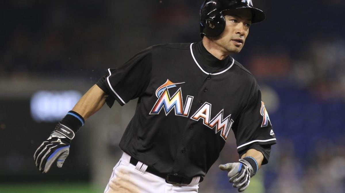 ICHIRO SUZUKI tras pegar un hit el 21 de mayo contra los Nacionales en Miami.