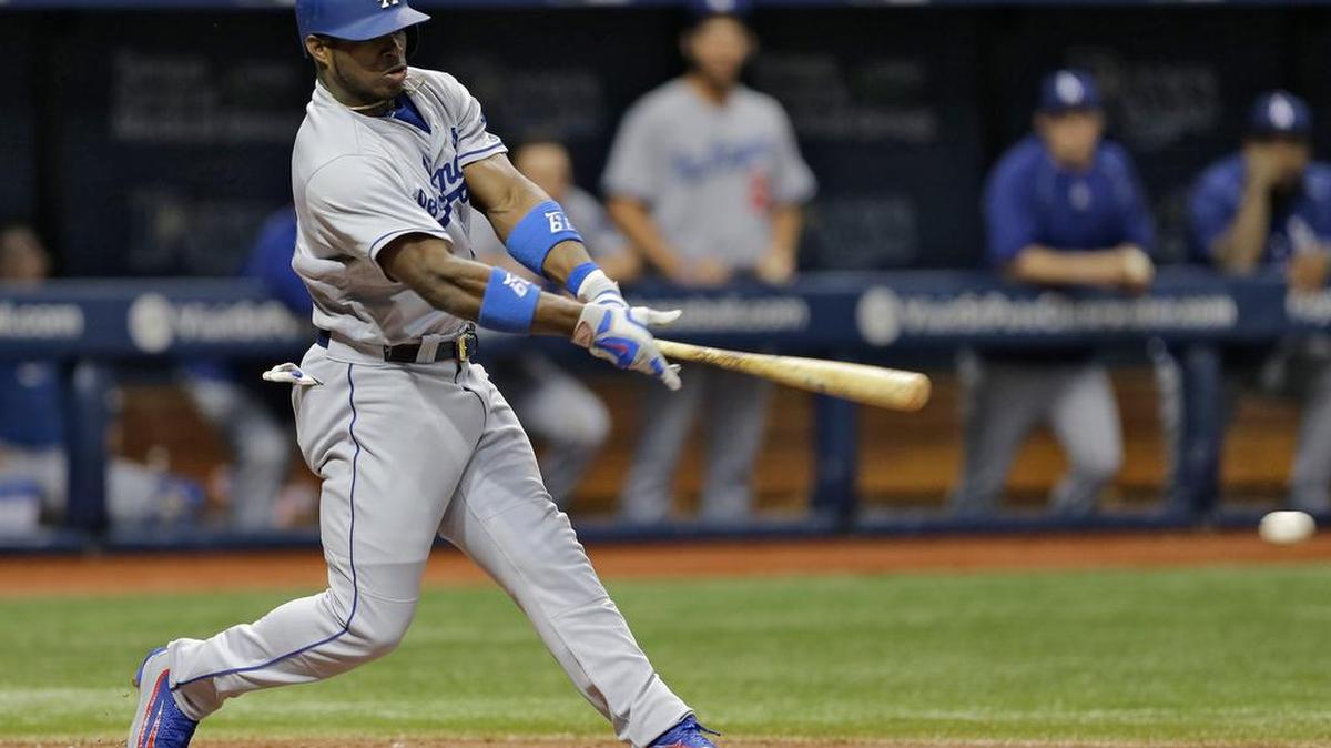 EL CUBANO Yasiel Puig con los Dodgers de Los Ángeles en partido de interligas frente a los Rays, el pasado 4 de mayo en Tampa Bay.