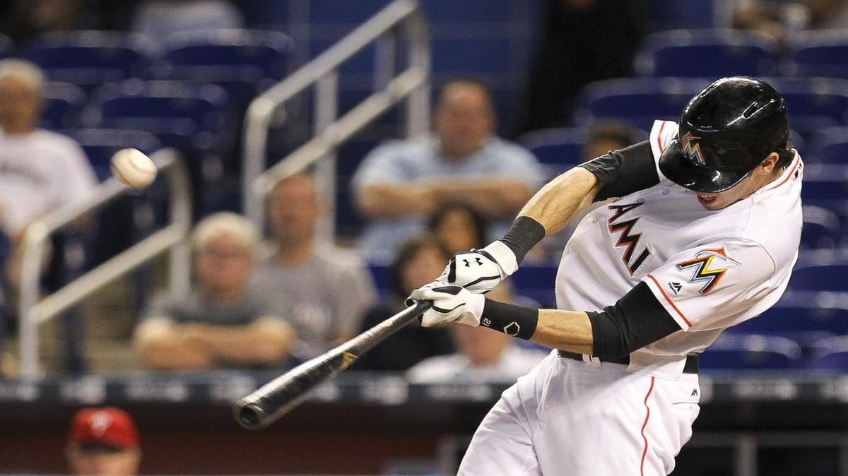 El jardinero de los Marlins Christian Yelich bateo .298 en la temporada y tuvo un OBP de .376 y un slugging de .483.