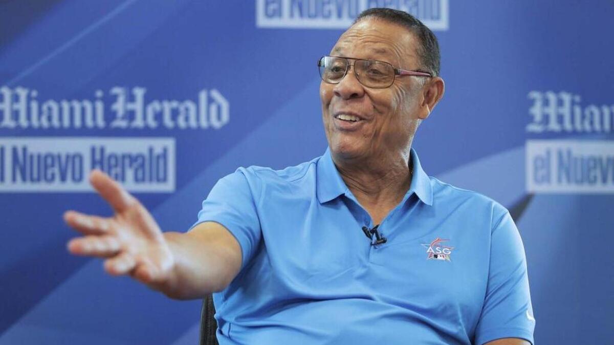 TANY PEREZ durante una visita a el Nuevo Herald / Miami Herald como embajador de MLB para el Juego de Estrellas.