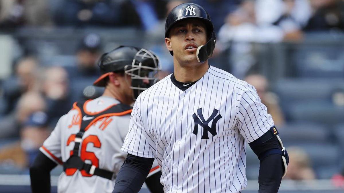 The Yankees’ Giancarlo Stanton, seen during an early-season game vs. Baltimore, returns to Marlins Park this week for the first time since his offseason trade to New York.