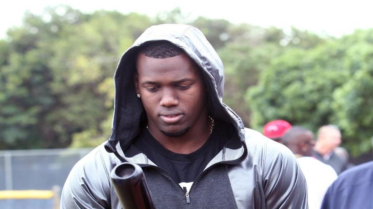 EL JARDINERO de los Cachorros de Chicago, el cubano Jorge Soler, durante showcase en el terreno de la Florida Internacional University el viernes 29 de Enero del 2016.