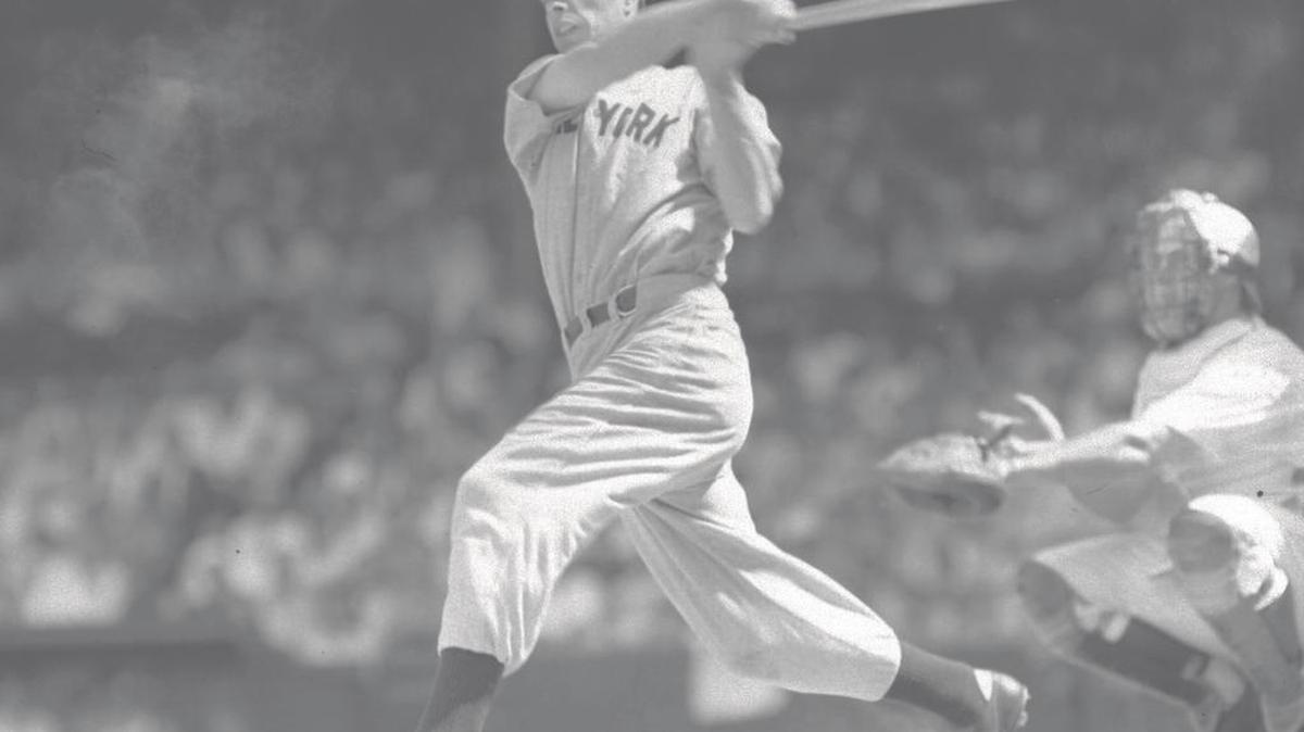 
JOE DIMAGGIO durante su racha de 56 juegos consecutivos pegando imparables con los Yankees de Nueva York, en 1941.
