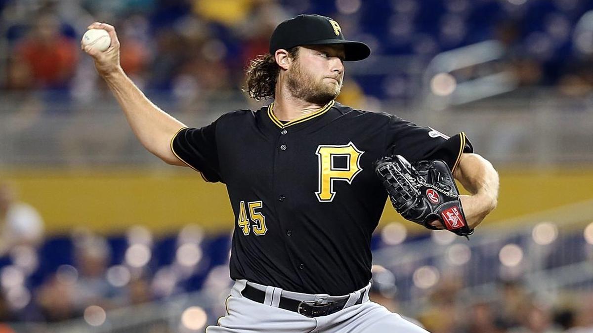 
Gerrit Cole permitió una carrera en siete entradas y un tercio a los Marlins, el jueves 27 de agosto del 2015 en Miami.
