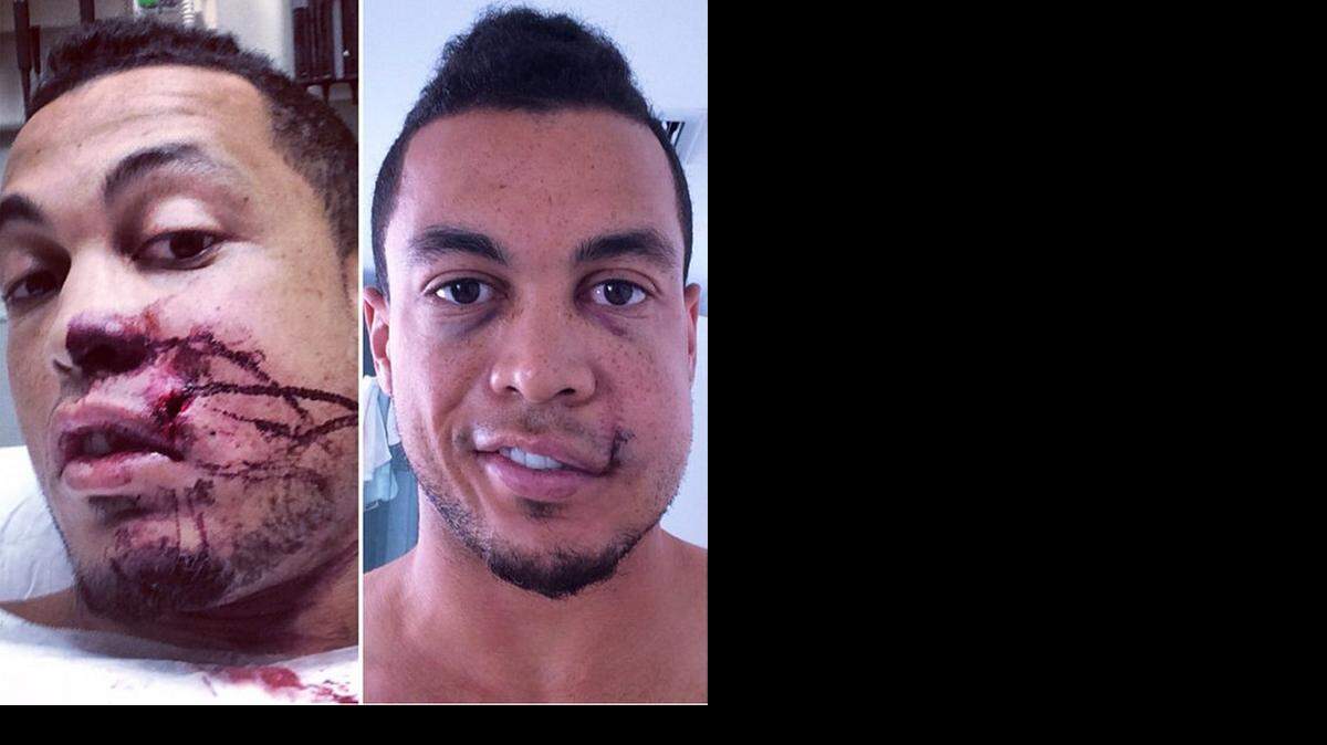 
Las dos fotos de Giancarlo Stanton publicadas este martes en su cuenta de Instagram.
