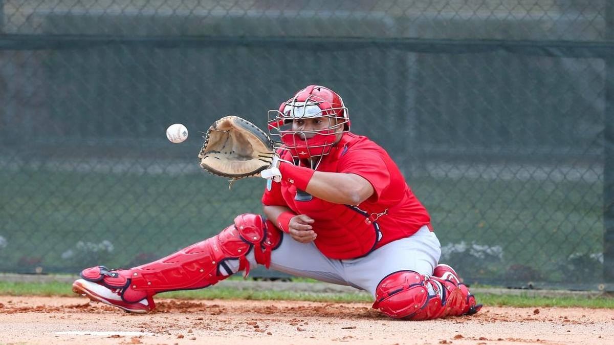 BRAYAN PEÑA durante el entrenamiento primaveral de los Cardenales en Jupiter, Florida, el 19 de febrero del 2016.