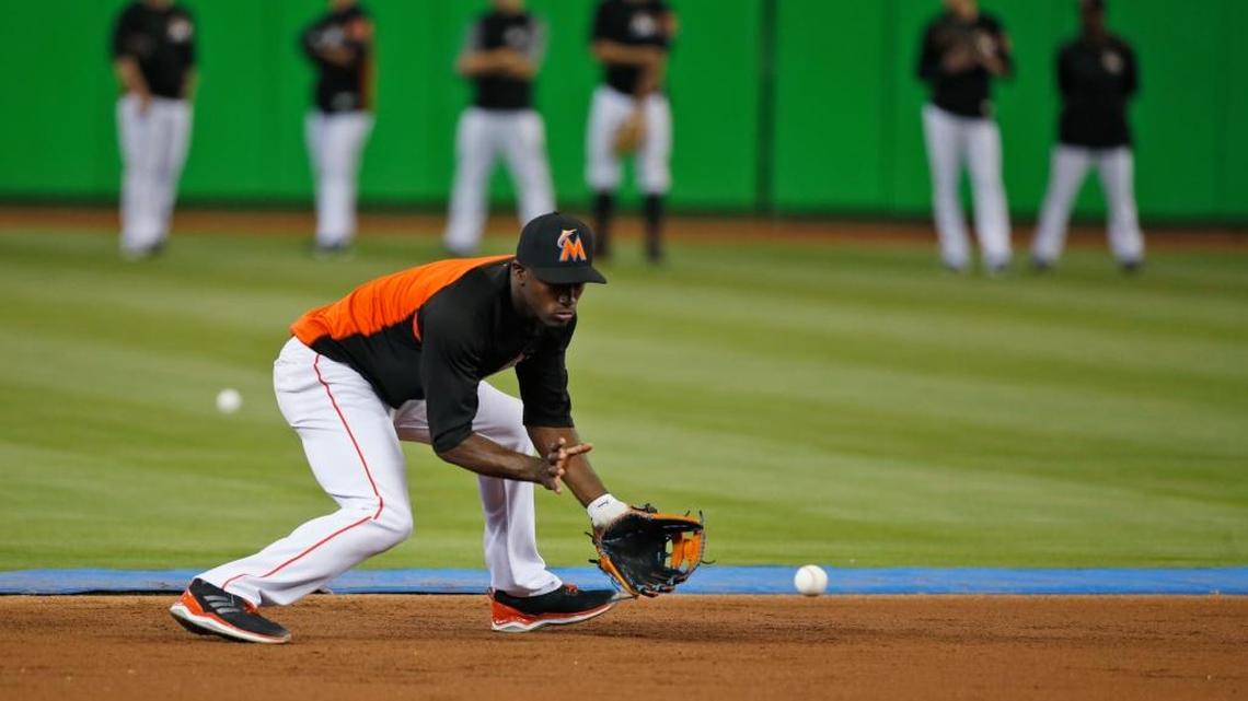 ADEINY HECHAVARRIA durante un entrenamiento en Miami el 15 de abril.