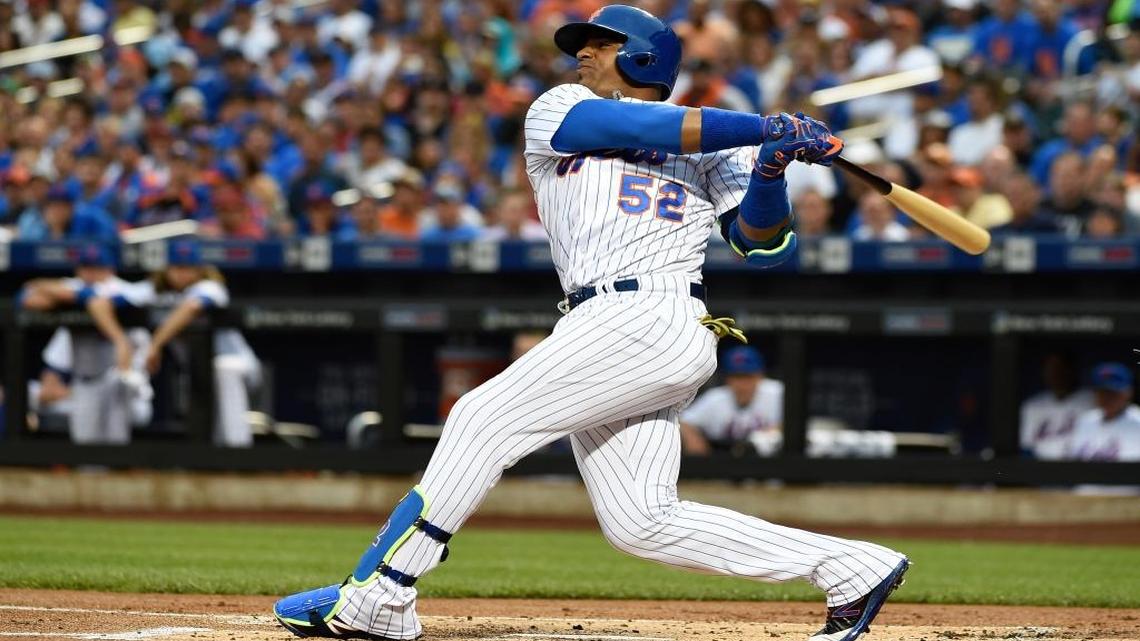 YOENIS CESPEDES en partido con los Mets frente a los Nacionales de Washington, el pasado 8 de julio en Nueva York.