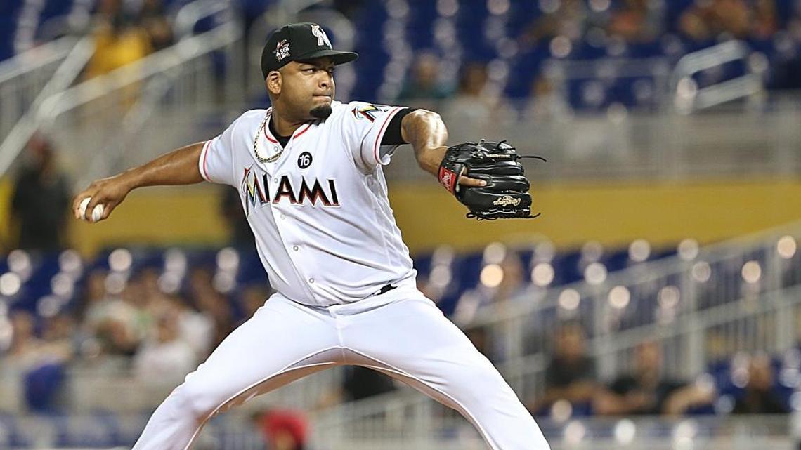 ODRISAMER DESPAIGNE lanza contra los Mets el 19 de septiembre del 2017.