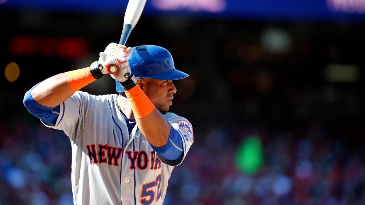 YOENIS CESPEDES durante un juego contra los Nacionales en Washington el 7 de septiembre.