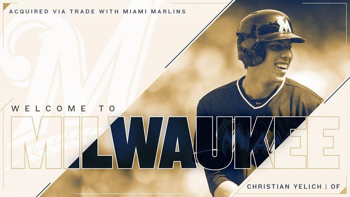 CHRISTIAN YELICH ya es oficialmente miembro de los Cerveceros de Milwaukee.