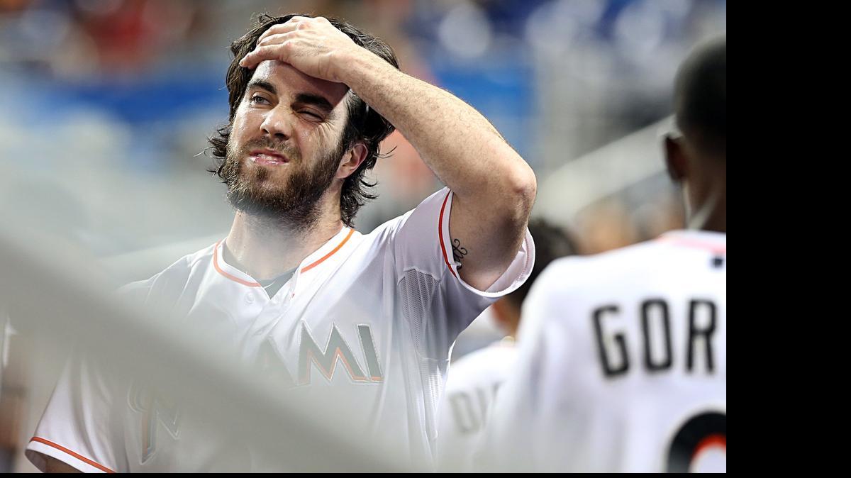 
DAN HAREN reacciona al final del tercer inning contra San Luis el jueves 25 de junio.
