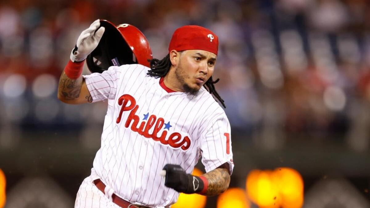 FREDDY GALVIS en un juego con los Filis el 17 de septiembre del 2016 contra los Marlins.