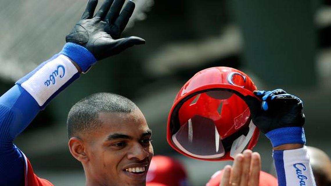 
HÉCTOR OLIVERA con el uniforme del equipo Cuba en el Clásico Mundial del 2009.
