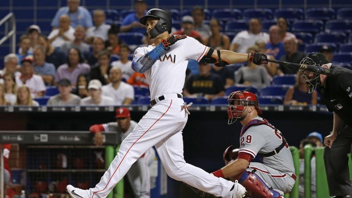 Giancarlo Stanton bateó 18 cuadrangulares en agosto y también remolcó 37 carreras. Terminó con con excepcional OPS de 1.332.