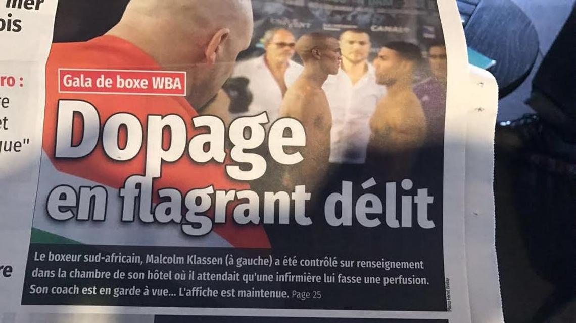 UNA PUBLICACION en Saint-Denis da cuenta de lo sucedido con Malcolm Klassen, rival de Yuriorkis Gamboa.