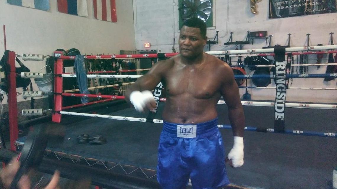 LUIS ORTIZ durante un entrenamiento en el gimnasio de Miami.