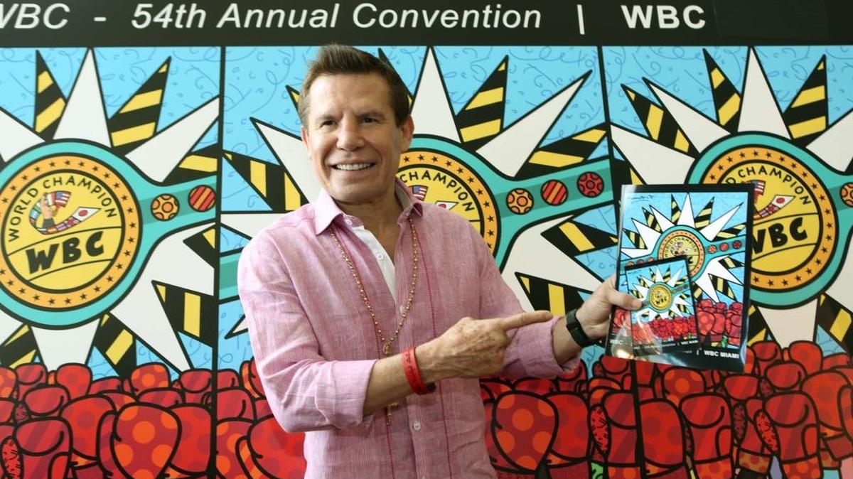 JULIO CESAR Chávez, una leyenda del ring, durante la presentación de la 54 Convención del Consejo Mundial del Boxeo en Fort Lauderdale, en junio pasado.