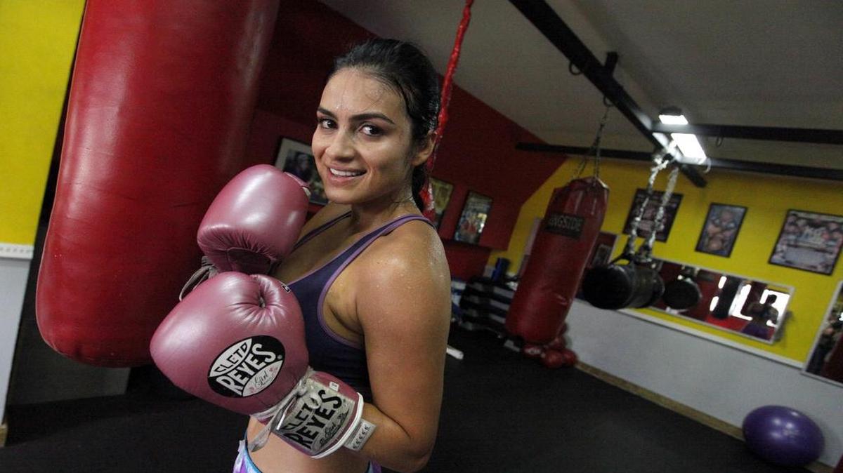 La boxeadora colombiana Mónica Henao durante un entrenamiento en Ciudad de Panamá, el 8 de mayo de 2017.