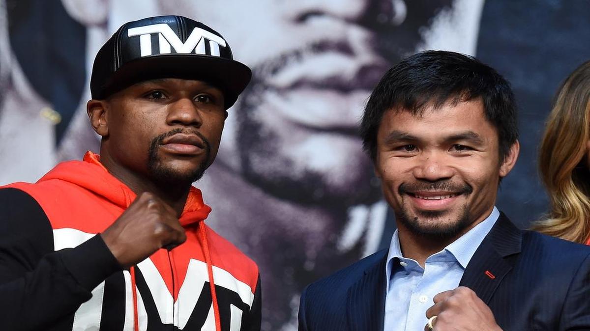 
Floyd Mayweather Jr. (izq.) y Manny Pacquiao pelearán el 2 de mayo del 2015 en Las Vegas.
