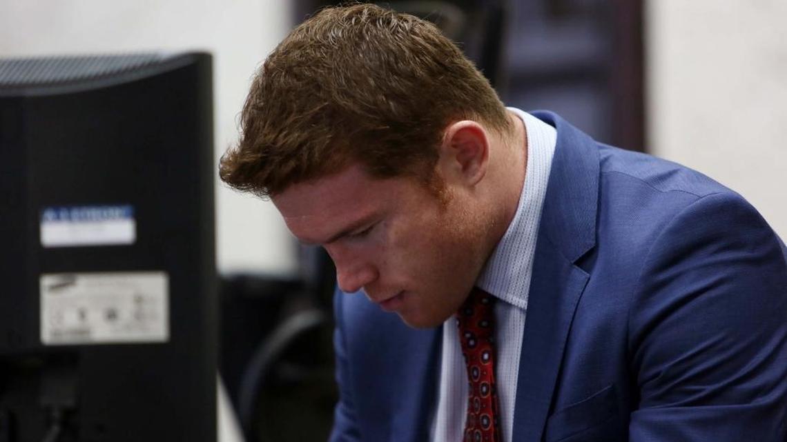 SAUL ALVAREZ al prestar declaración en el juicio contra de Golden Boy y su figura, en la corte civil del Downtown de Miami, el lunes 6 de junio del 2016.