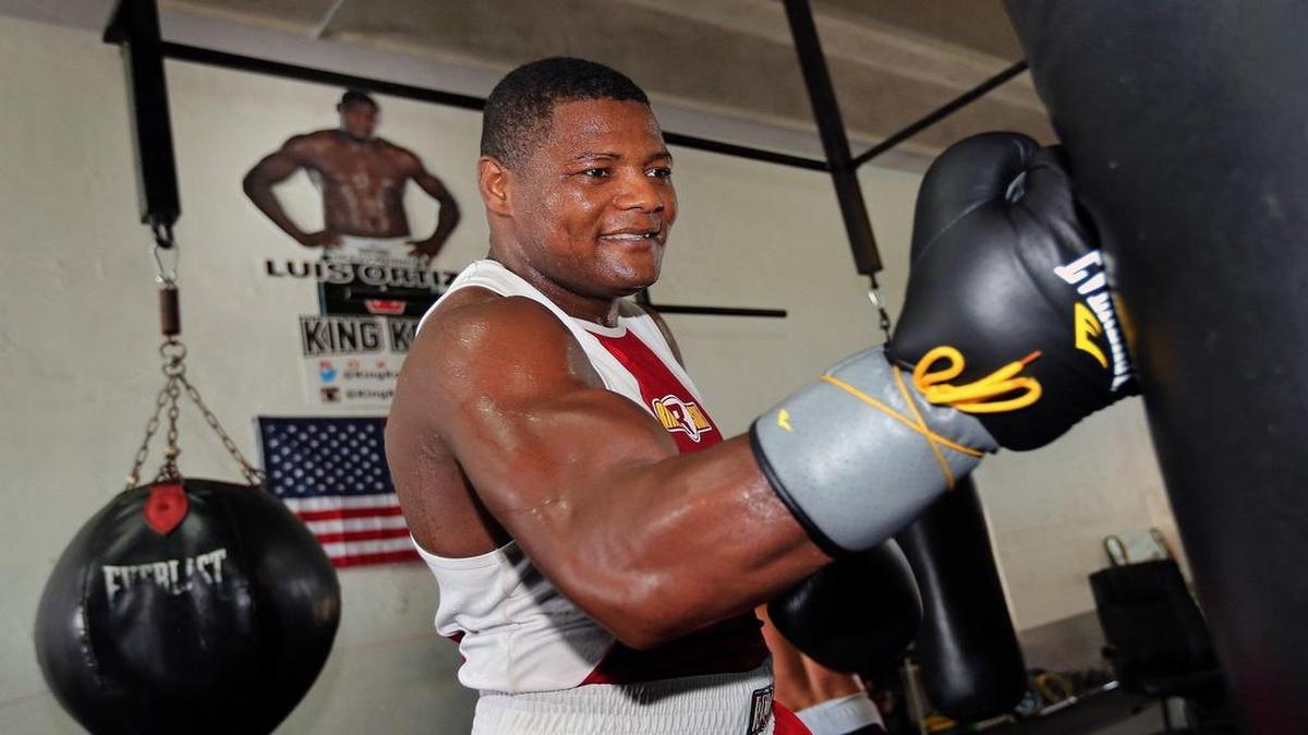 
LUIS ORTIZ durante un entrenamiento en Miami el 9 de junio.
