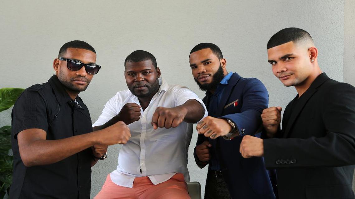 YAMPIER HERNÁNDEZ, Idel Torriente, Hairon Socarrás y Neslán Machado (izq. a der.) animarán la velada del 9 de junio en Miami. 