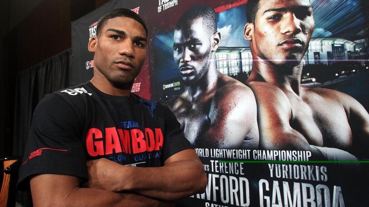 
YURIORKIS GAMBOA poco antes de su pelea contra Terence Crawford el 28 de junio pasado en Nebraska.
