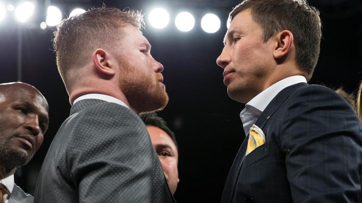 Saúl "Canelo" Álvarez (izq.) y Gennady Golovkin se pusieron frente a frente por primera vez la noche del sábado 6 de mayo del 2017, en Las Vegas, luego de que el mexicano venciera por puntos en 12 asaltos a su compatriota Julio César Chávez Jr.