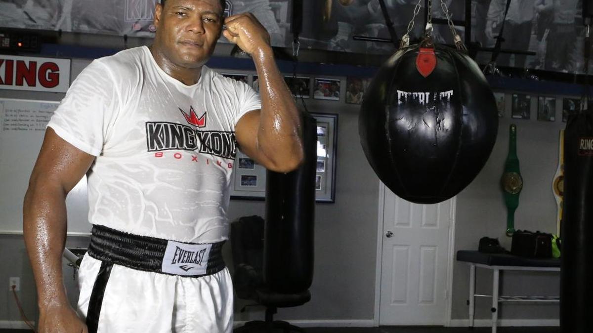 LUIS ORTIZ durante un entrenamiento el 9 de Diciembre de 2015.