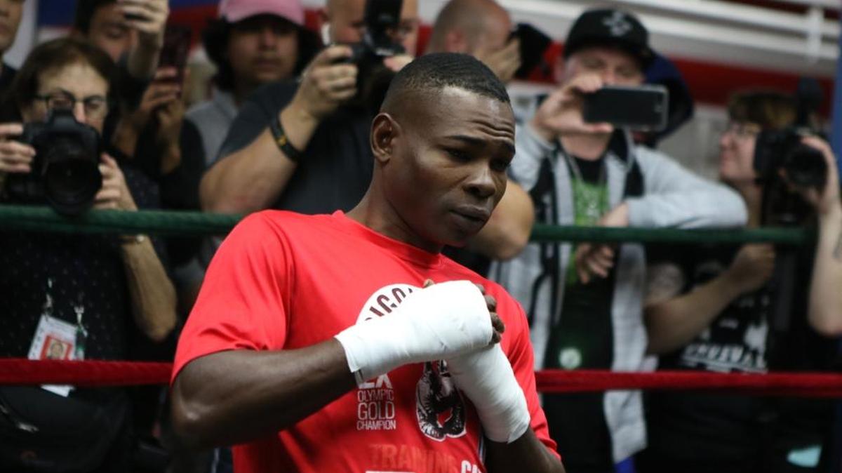 GUILLERMO RIGONDEAUX entrena en Nueva York el 6 de diciembre en Nueva York.