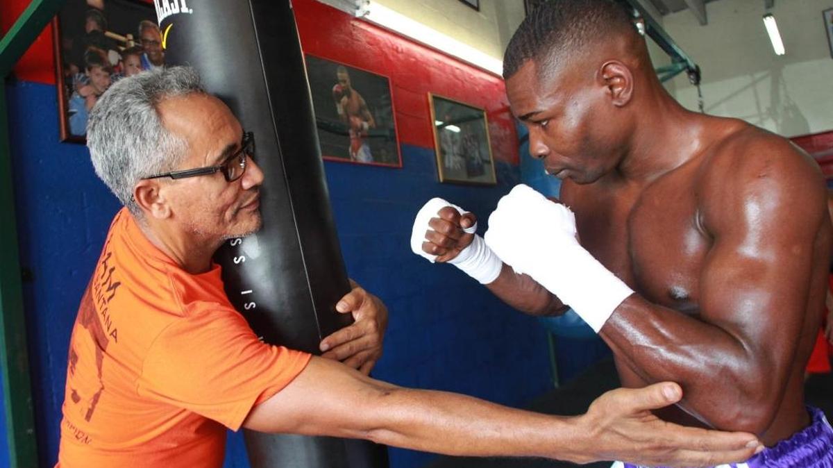 
JORGE RUBIO durante un entrenamiento con Guillermo Rigondeaux en agosto del 2012 en Hialeah.
