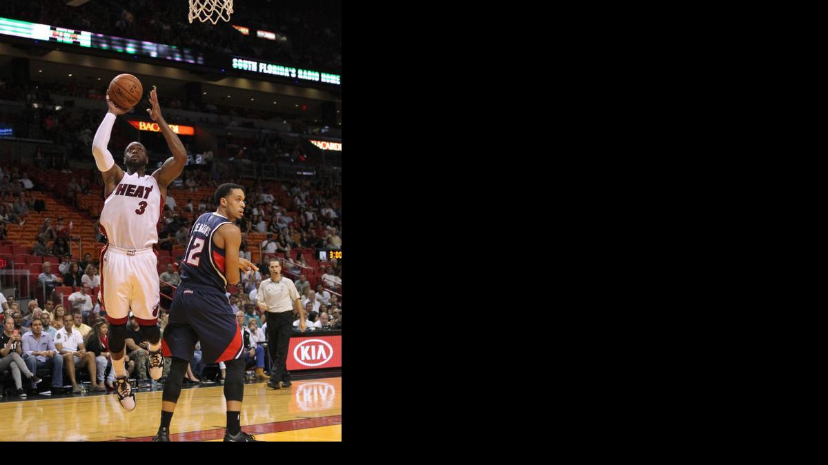 
DWYANE WADE en partido con el Miami Heat frente a Atlanta, el 14 de octubre.
