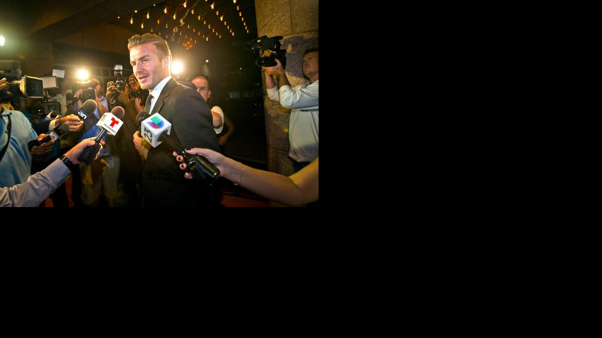 
David Beckham conversa con la prensa en el Adrienne Arsht Center for The Performing Arts el pasado año.
