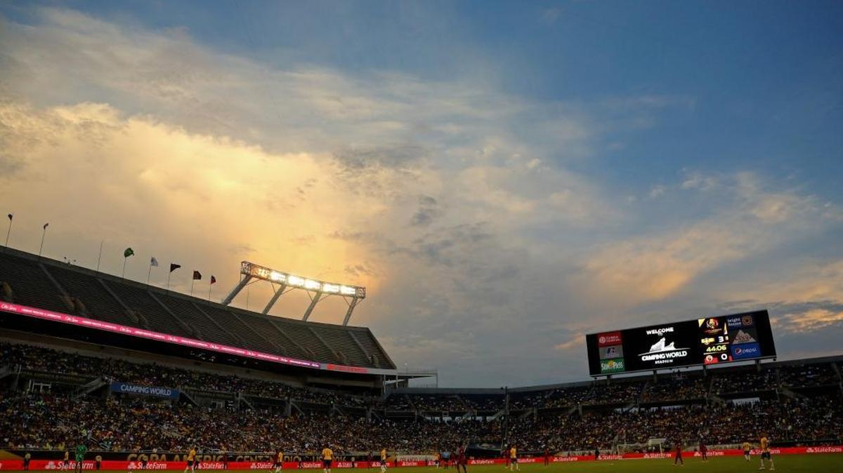 El Camping World Stadium el 8 de junio del 2016, cuando se jugó el partido del Grupo B de la Copa América Centenario entre Brasil y Haití (7-1).