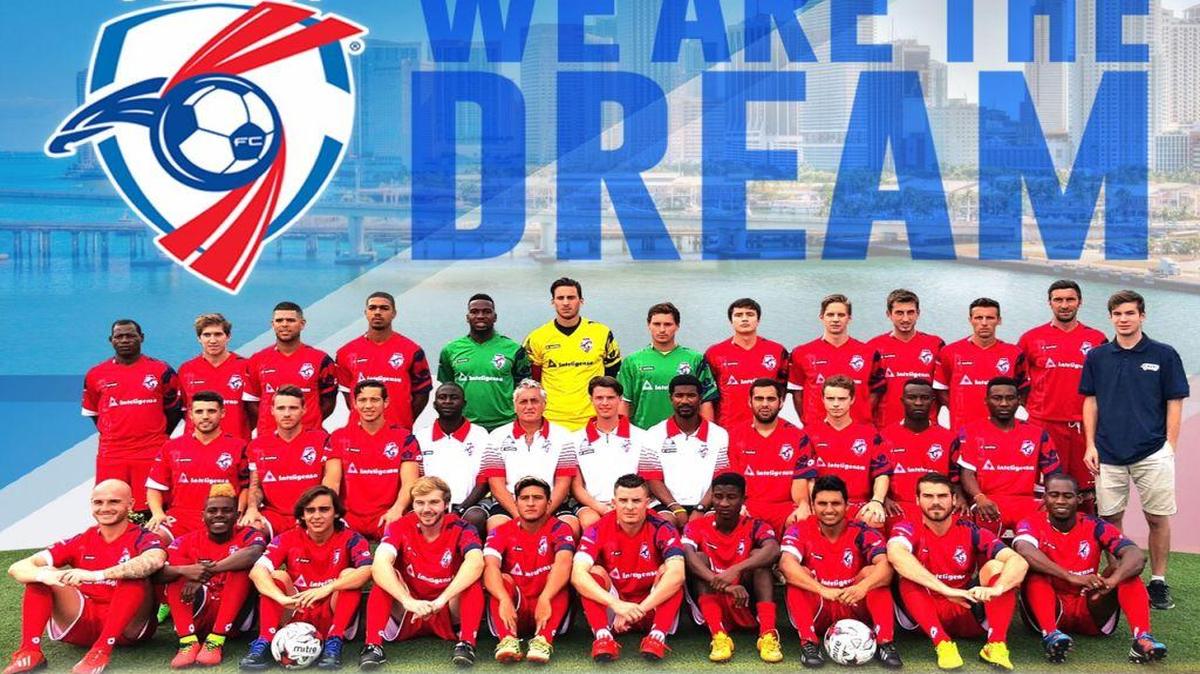 
Equipo del Miami Fusion FC, que se coronó campeón de la Sunshine Conference de la NPSL.
