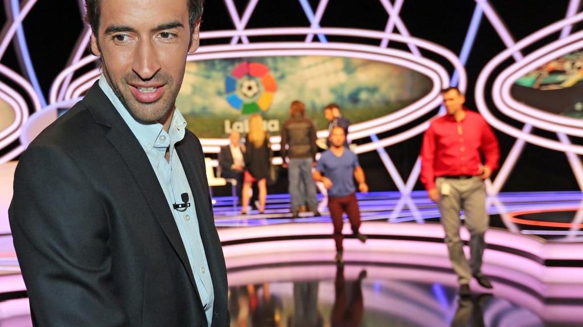 Raúl González, el lunes en Miami, durante el anuncio de su compromiso con la Liga Española en EEUU.