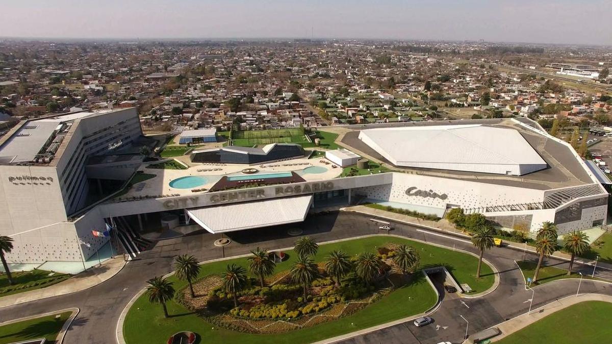 Vista aérea del Hotel y Casino "City Center" de Rosario, Argentina, donde el próximo viernes 30 de junio el futbolista argentino Lionel Messi contraerá matrimonio con su pareja, Antonela Roccuzzo.