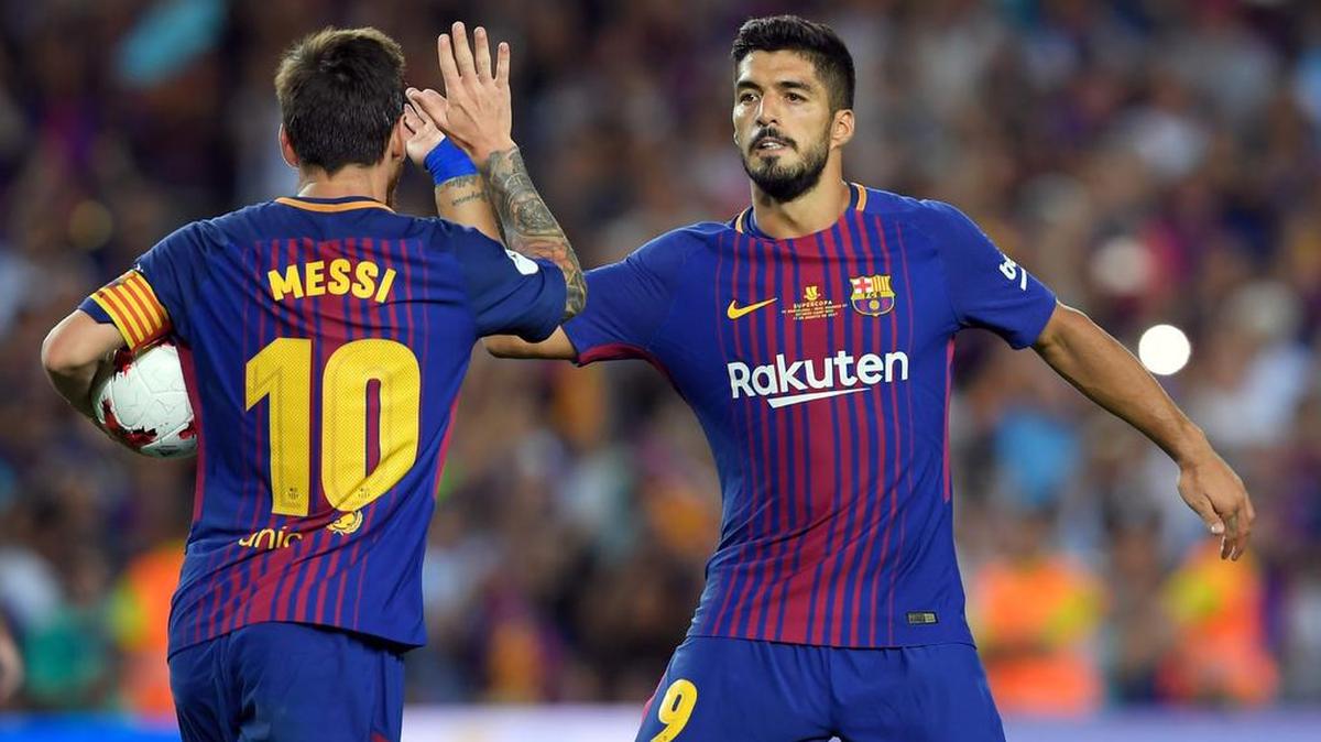 Lionel Messi y el uruguayo Luis Suárez.