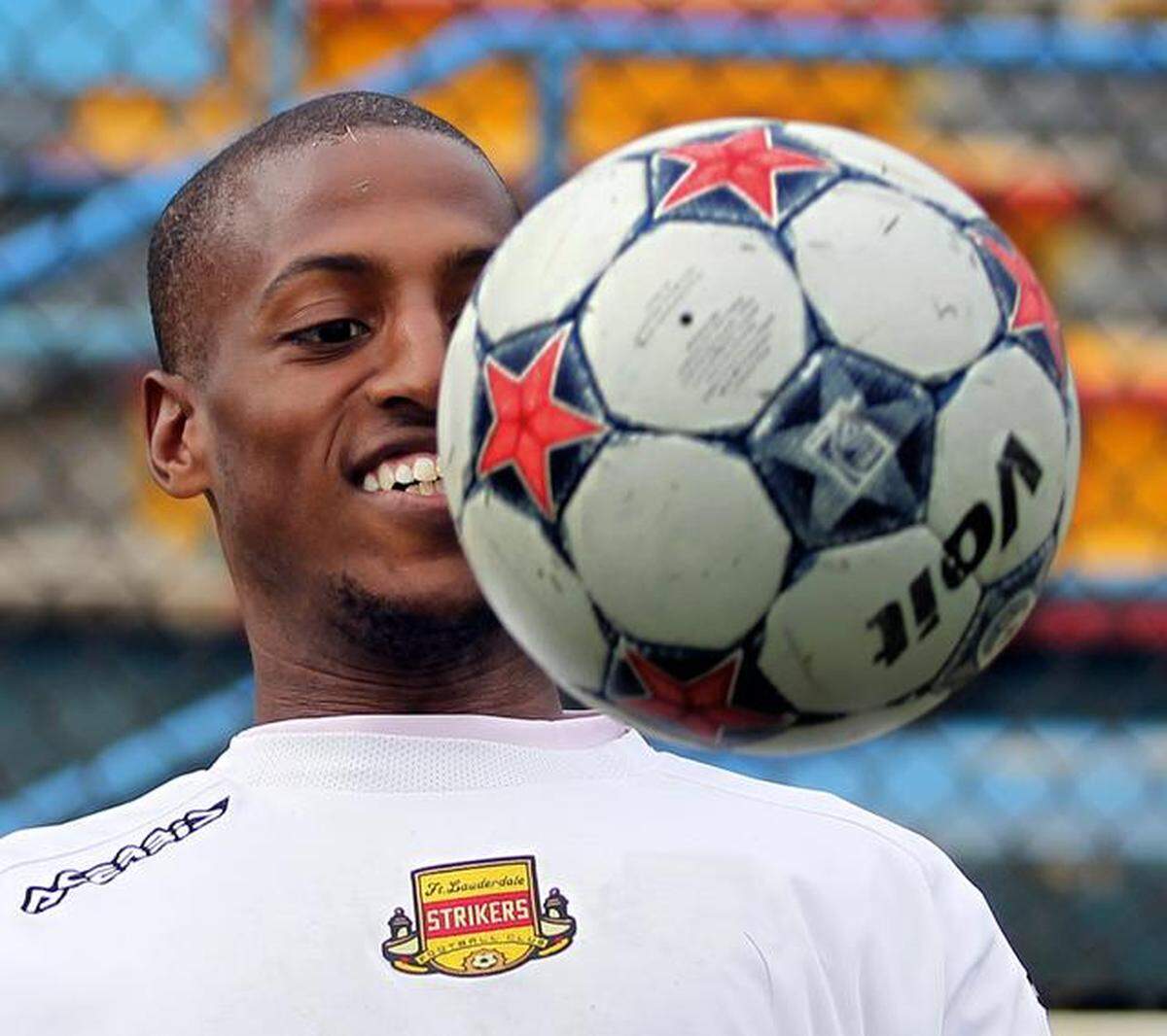 Inter Miami forward Fabrice “Fafa’’ Picault shown during his time with the Fort Lauderdale Strikers in 2014.