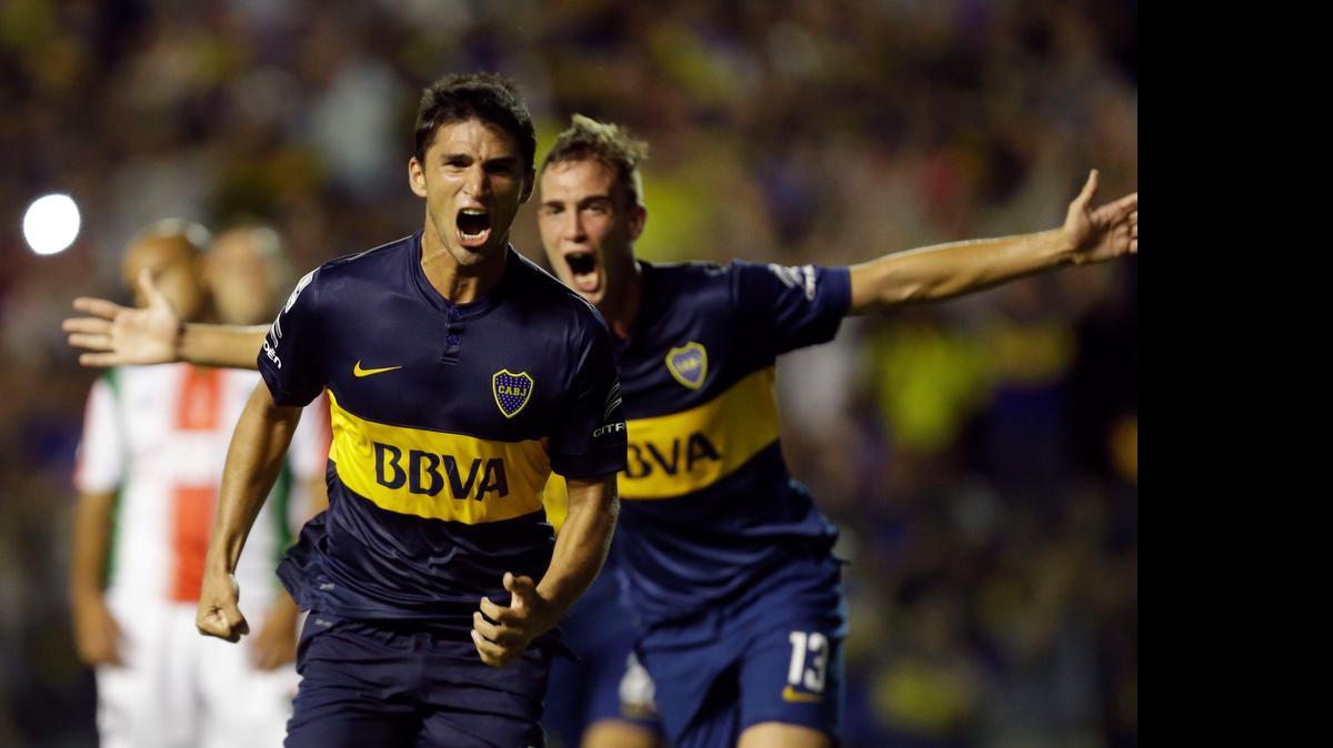 
Leandro Marín grita un gol de Boca Juniors, el 16 de april del 2015, en Buenos Aires.
