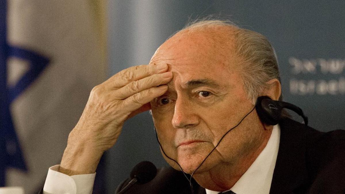 
El presidente de la FIFA, Sepp Blatter, asiste a un conferencia de prensa en Jerusalén, el 19 de mayo de 2015.
