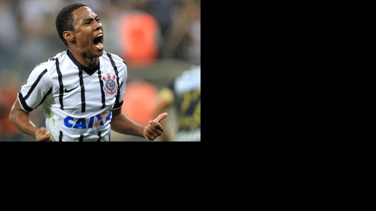 
El jugador de Corinthians Elías celebra su gol ante Once Caldas el miércoles 4 de febrero de 2015, durante el partido de ida por la fase previa de la Copa Libertadores en la arena Corinthians en la ciudad de Sao Paulo (Brasil). Corinthians ganó 4-0.
