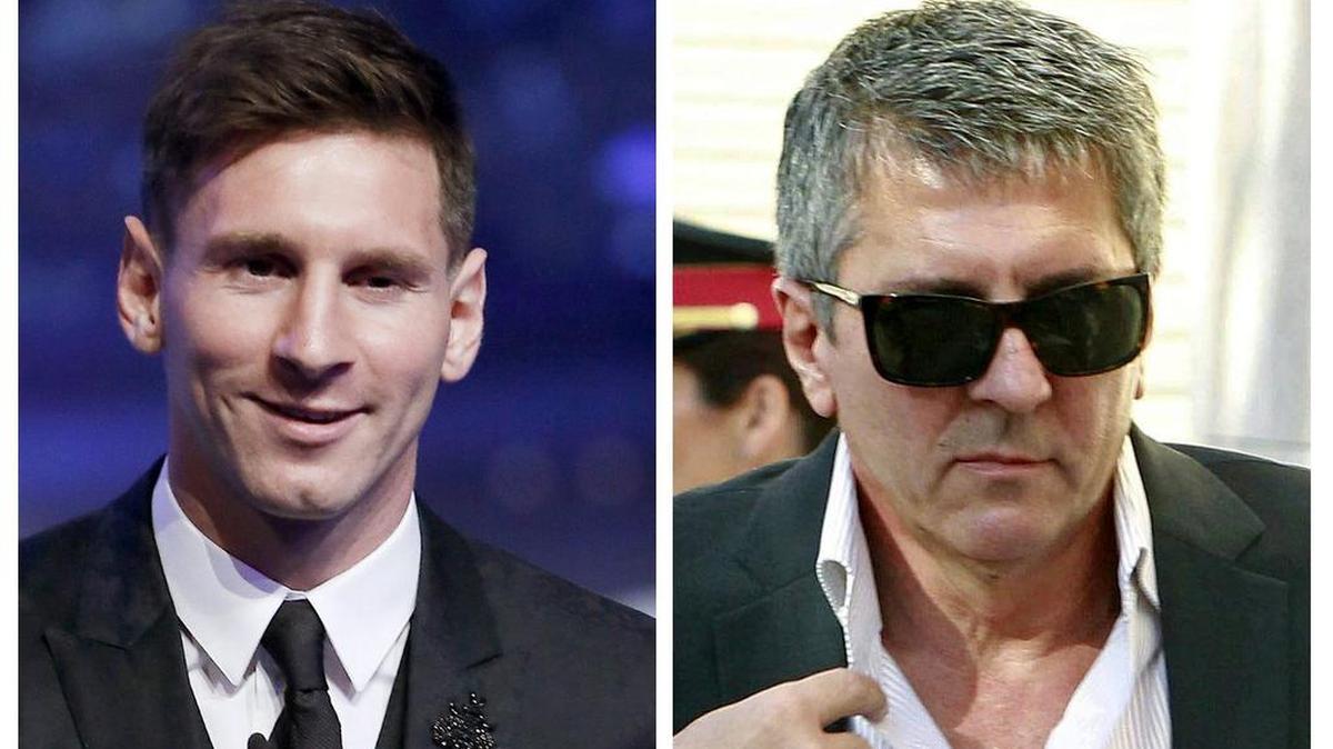 
 Combo de fotografías de archivo del futbolista del FC Barcelona Lionel Messi (i) y a su padre, Jorge Horacio Messi (d), sobre quienes el titular del juzgado de primera instancia número 3 de Gavá (Barcelona) ha dictado auto de apertura de juicio oral, acusados de tres delitos contra la hacienda pública española. 
