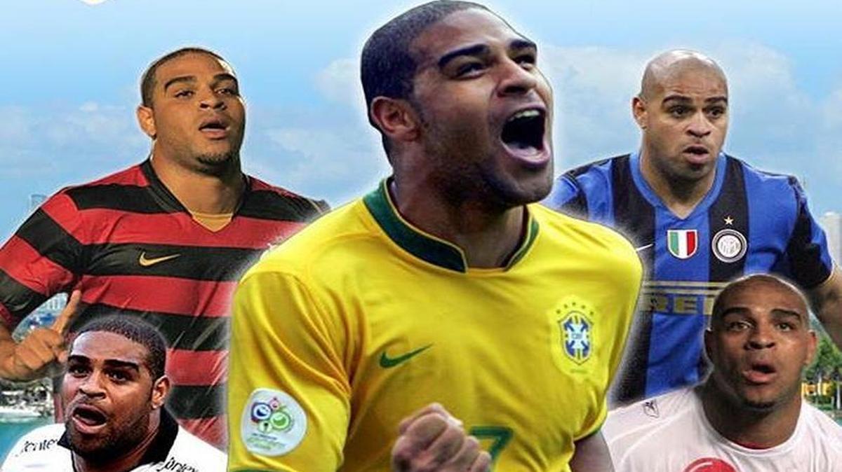 Adriano, con algunas de las camisetas que ha vestido: Flamengo, Inter, Sao Paulo, Corinthians y Brasil.