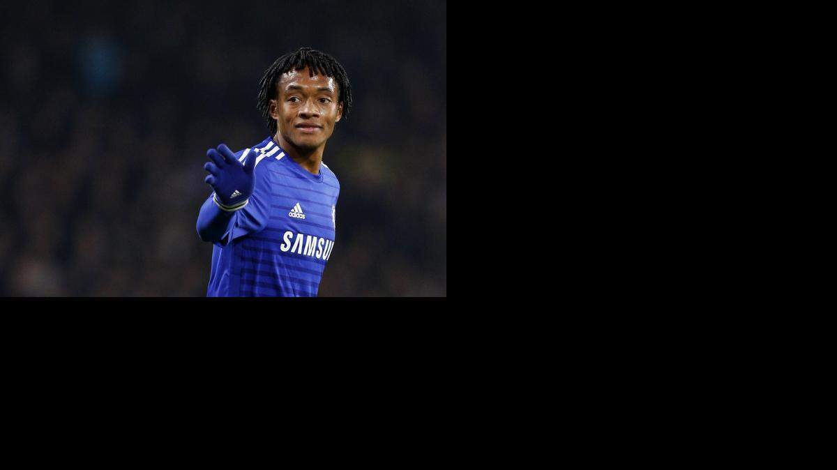 
El mediocampista colombiano del Chelsea, Juan Cuadrado, durante el partido que su equipo jugó ante el Everton, el 11 de febrero en Stamford Bridge.
