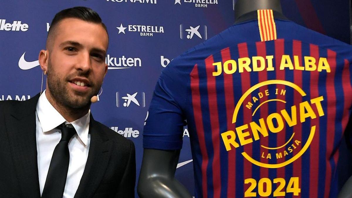 Jordi Alba aseguró este lunes que su renovación por el club catalán, hasta el 30 de junio de 2024, llega en el mejor momento de su carrera.