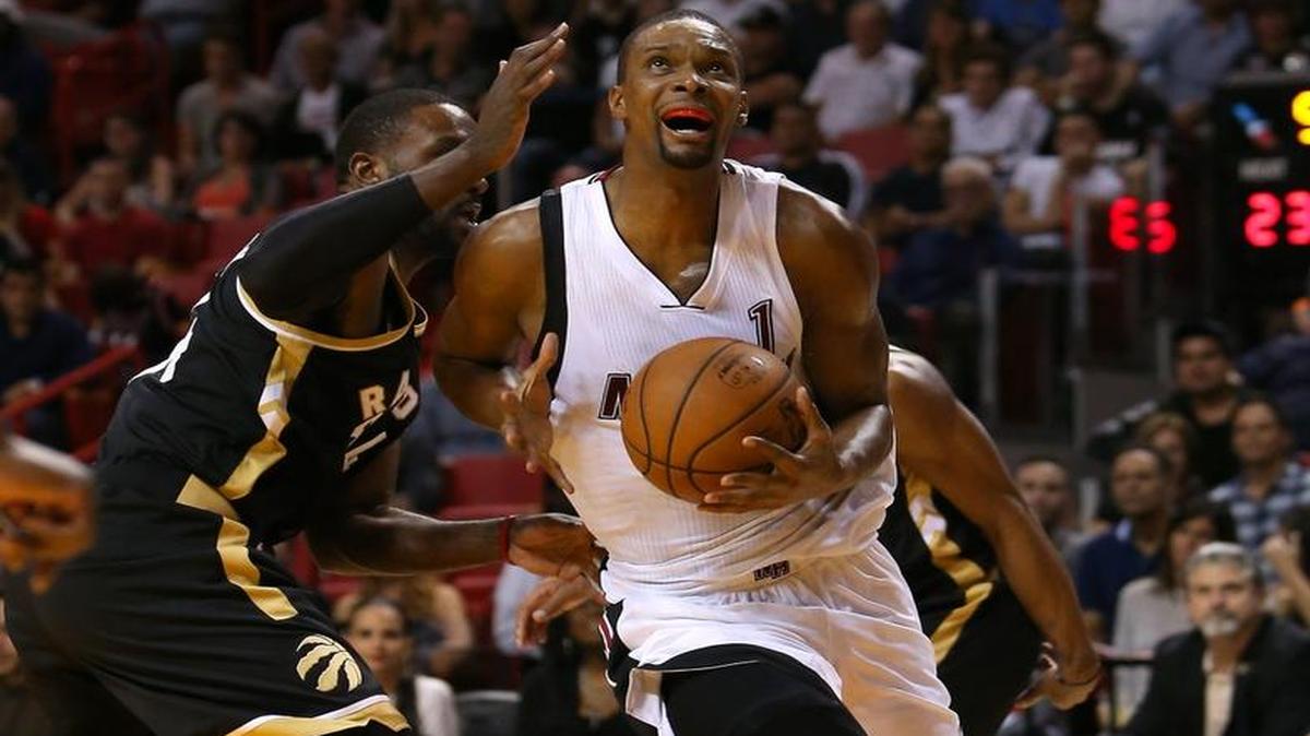 Chris Bosh en acción contra los Raptors, el viernes.