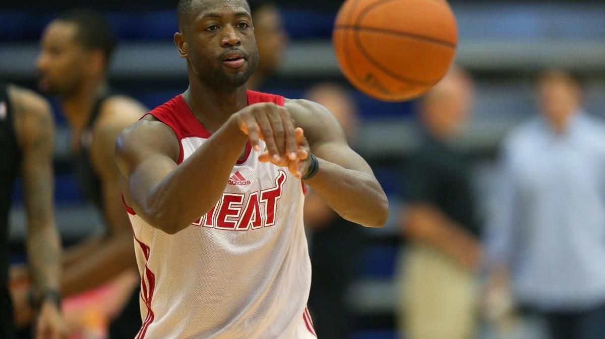 
Dwyane Wade durante el tercer día de entrenamiento del Heat, el jueves en la FAU Arena en Boca Raton.
